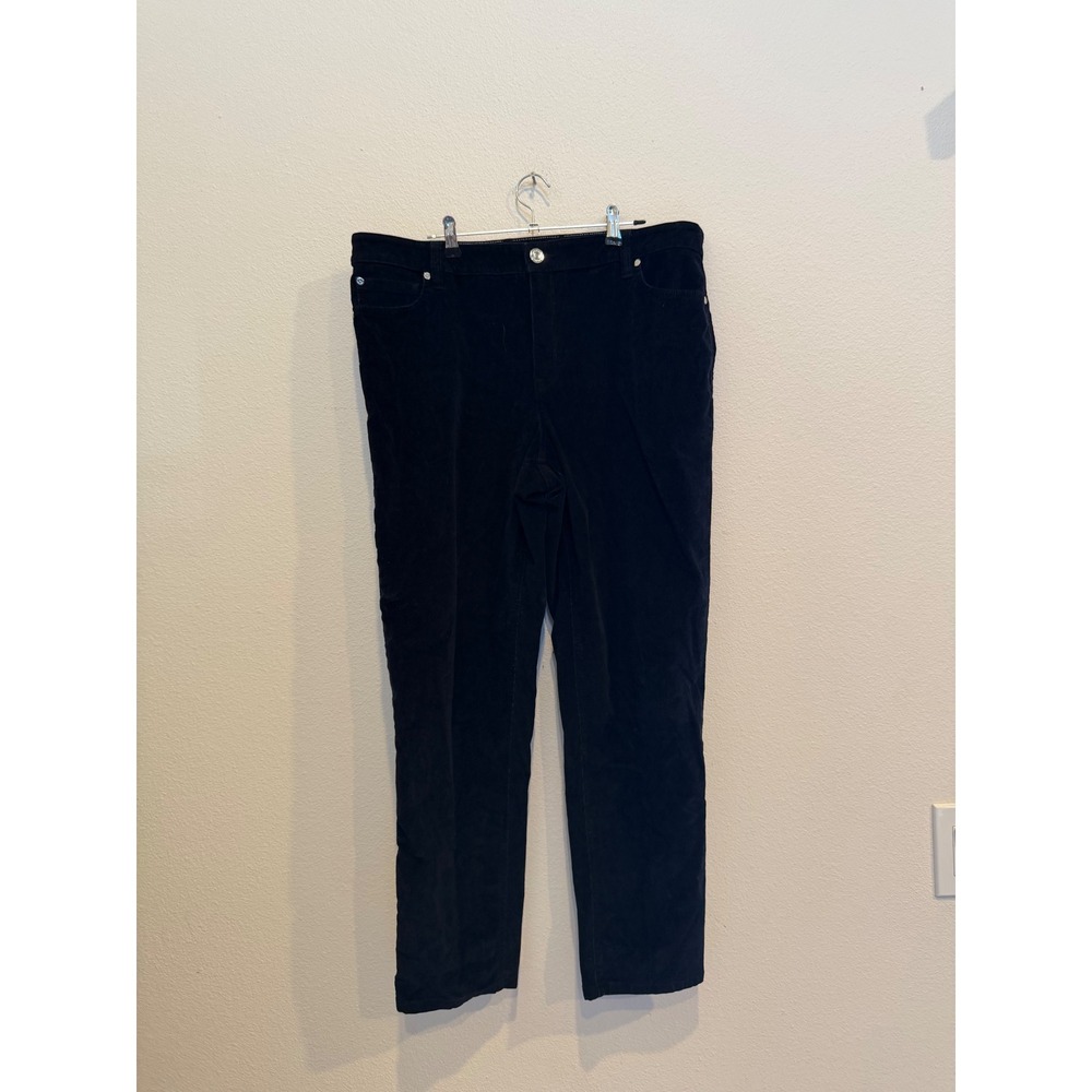 Tommy Bahama Black Corduroy Mid Rise Slim Boyfriend Pants SW121018 Size 14x29